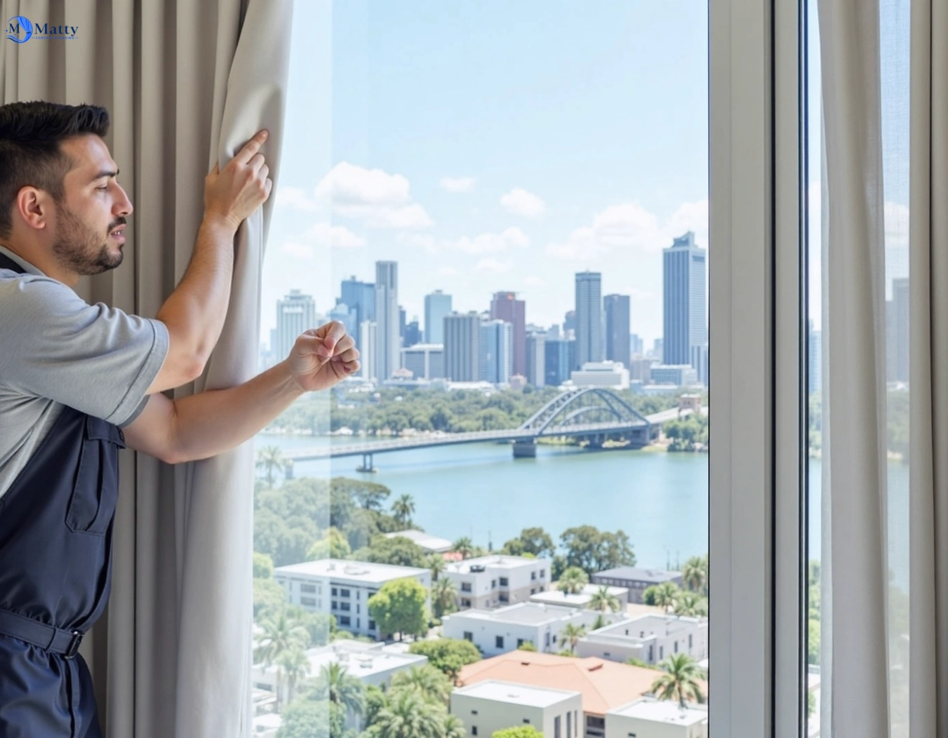 Professional curtain steam cleaning service chandler QLD by Matty Curtain Cleaning